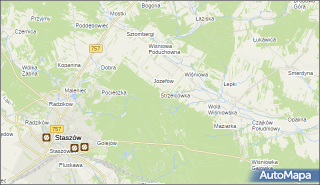 mapa Strzelcówka, Strzelcówka na mapie Targeo