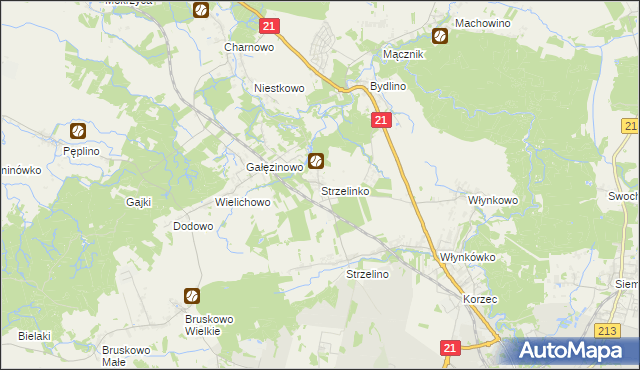 mapa Strzelinko, Strzelinko na mapie Targeo