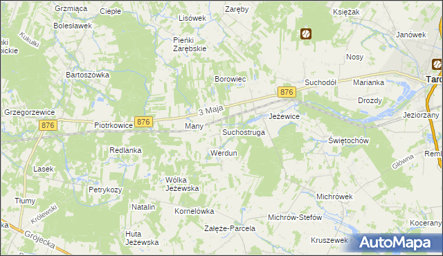mapa Suchostruga, Suchostruga na mapie Targeo