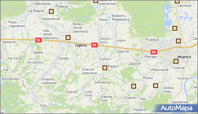 mapa Sufczyn gmina Dębno, Sufczyn gmina Dębno na mapie Targeo