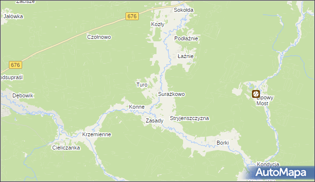 mapa Surażkowo, Surażkowo na mapie Targeo