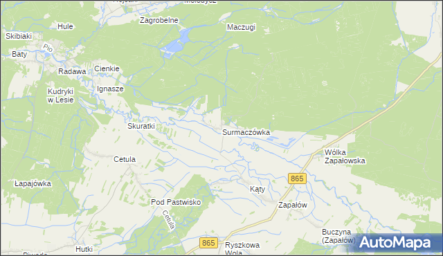 mapa Surmaczówka, Surmaczówka na mapie Targeo