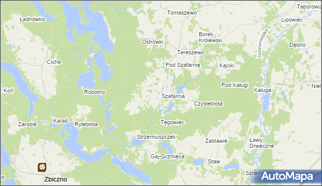 mapa Szafarnia gmina Kurzętnik, Szafarnia gmina Kurzętnik na mapie Targeo