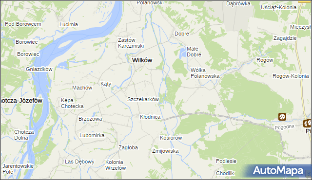 mapa Szczekarków-Kolonia, Szczekarków-Kolonia na mapie Targeo