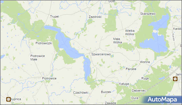 mapa Szwarcenowo, Szwarcenowo na mapie Targeo