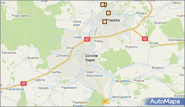 mapa Szyszków gmina Praszka, Szyszków gmina Praszka na mapie Targeo