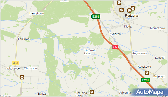 mapa Tarnowa Łąka, Tarnowa Łąka na mapie Targeo