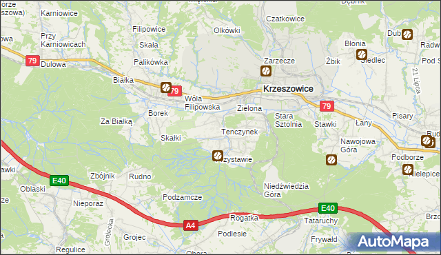 mapa Tenczynek, Tenczynek na mapie Targeo