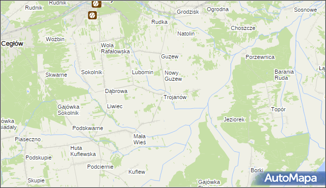 mapa Trojanów gmina Mrozy, Trojanów gmina Mrozy na mapie Targeo