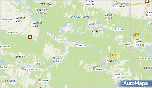 mapa Trzebca, Trzebca na mapie Targeo