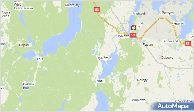 mapa Tylkówko, Tylkówko na mapie Targeo