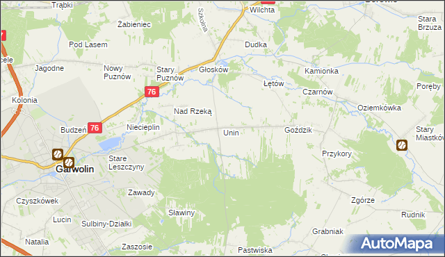 mapa Unin gmina Górzno, Unin gmina Górzno na mapie Targeo