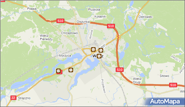 mapa Wałcz, Wałcz na mapie Targeo