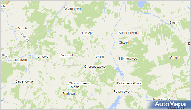 mapa Wałki gmina Milejczyce, Wałki gmina Milejczyce na mapie Targeo