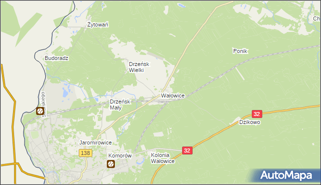 mapa Wałowice gmina Gubin, Wałowice gmina Gubin na mapie Targeo