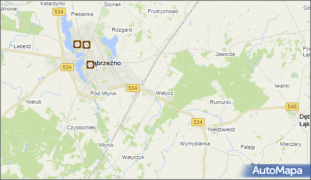 mapa Wałycz, Wałycz na mapie Targeo