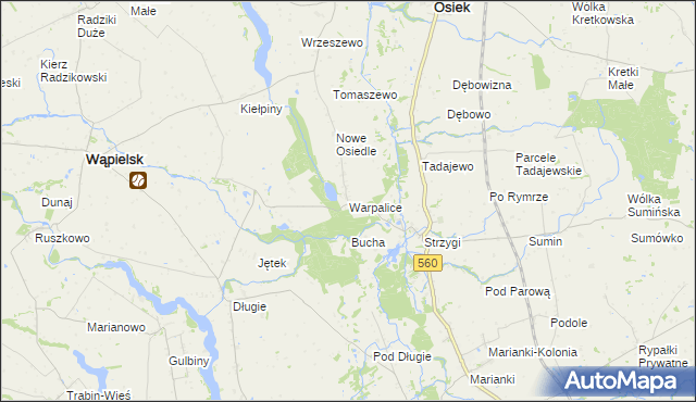 mapa Warpalice, Warpalice na mapie Targeo