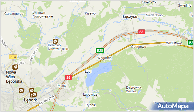 mapa Węgornia, Węgornia na mapie Targeo