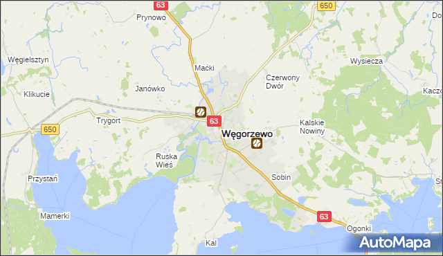 mapa Węgorzewo, Węgorzewo na mapie Targeo