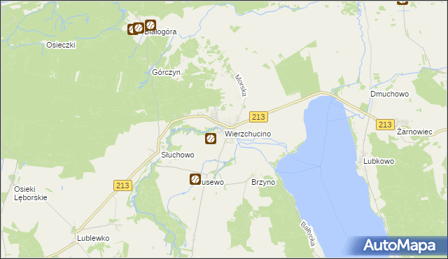 mapa Wierzchucino, Wierzchucino na mapie Targeo