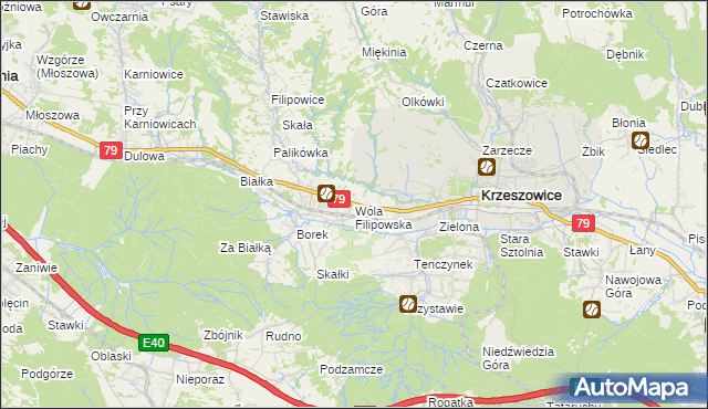 mapa Wola Filipowska, Wola Filipowska na mapie Targeo