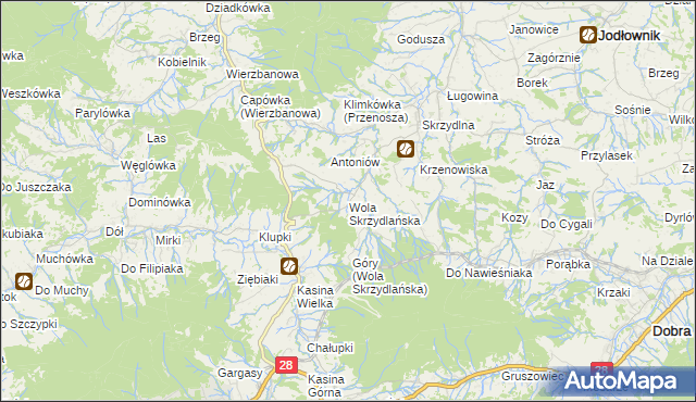 mapa Wola Skrzydlańska, Wola Skrzydlańska na mapie Targeo