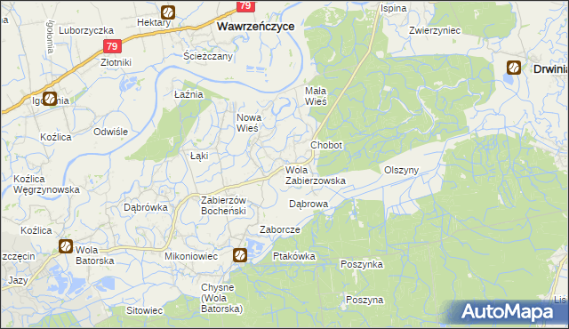 mapa Wola Zabierzowska, Wola Zabierzowska na mapie Targeo