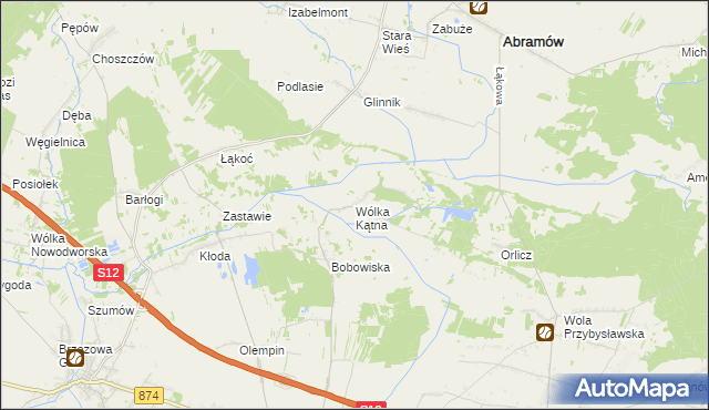 mapa Wólka Kątna, Wólka Kątna na mapie Targeo