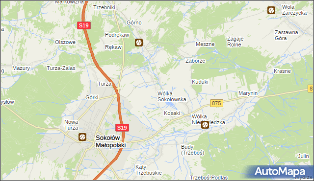 mapa Wólka Sokołowska, Wólka Sokołowska na mapie Targeo