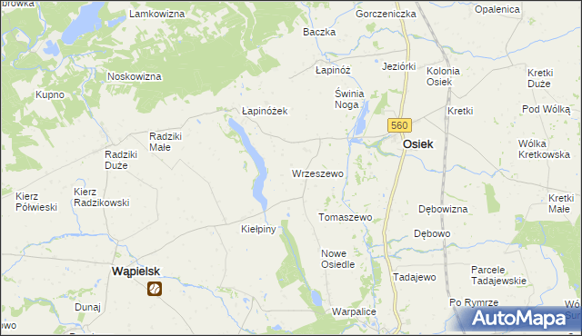 mapa Wrzeszewo, Wrzeszewo na mapie Targeo