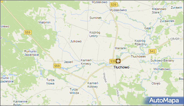 mapa Wyczałkowo, Wyczałkowo na mapie Targeo
