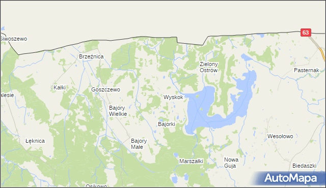 mapa Wyskok gmina Srokowo, Wyskok gmina Srokowo na mapie Targeo