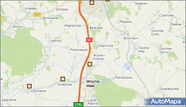 mapa Wysoki Kościół, Wysoki Kościół na mapie Targeo