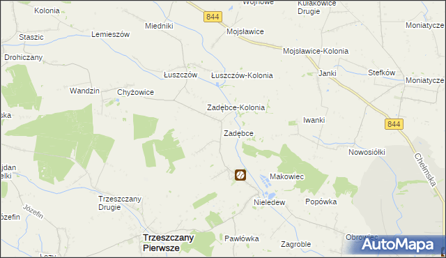 mapa Zadębce, Zadębce na mapie Targeo