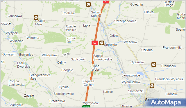 mapa Zagaje Smrokowskie, Zagaje Smrokowskie na mapie Targeo