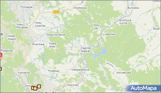 mapa Zagórze Śląskie, Zagórze Śląskie na mapie Targeo