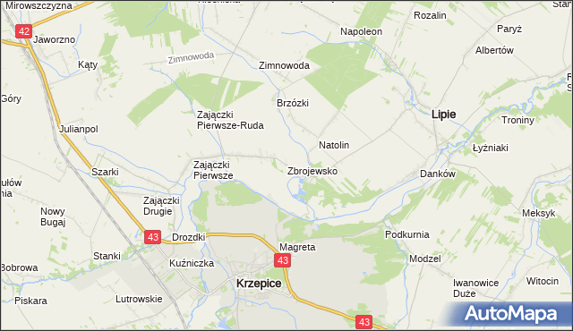 mapa Zbrojewsko, Zbrojewsko na mapie Targeo