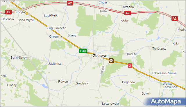 mapa Zbuczyn, Zbuczyn na mapie Targeo