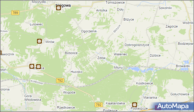 mapa Zdów, Zdów na mapie Targeo