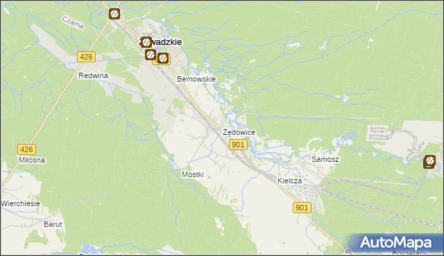 mapa Żędowice, Żędowice na mapie Targeo