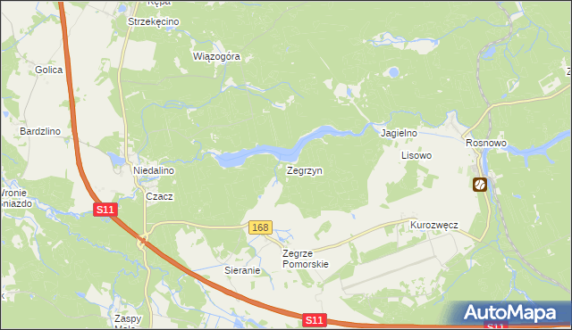 mapa Zegrzyn, Zegrzyn na mapie Targeo