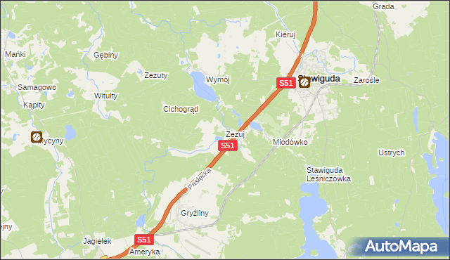 mapa Zezuj, Zezuj na mapie Targeo