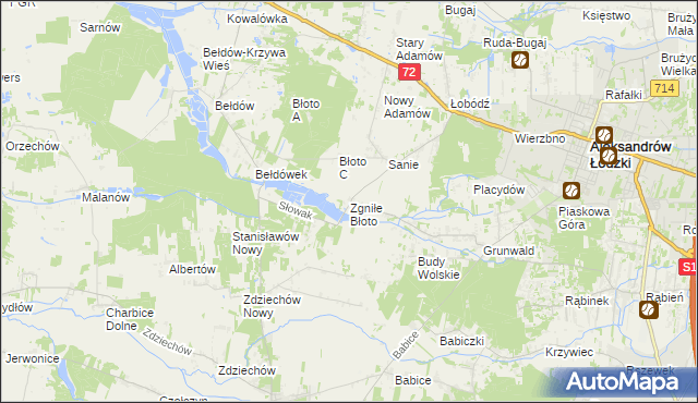 mapa Zgniłe Błoto, Zgniłe Błoto na mapie Targeo