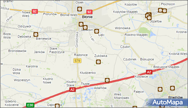 mapa Żukówka, Żukówka na mapie Targeo