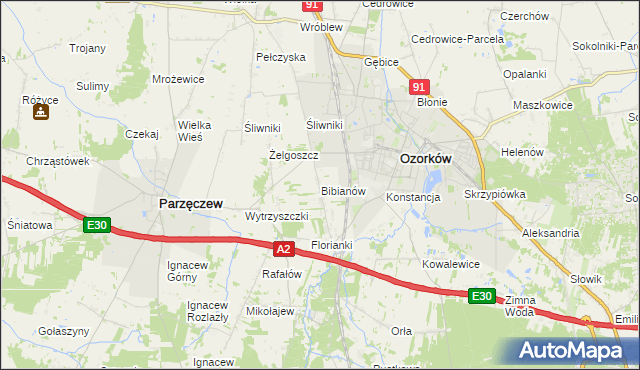 mapa Bibianów, Bibianów na mapie Targeo