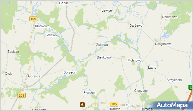 mapa Bielikowo, Bielikowo na mapie Targeo