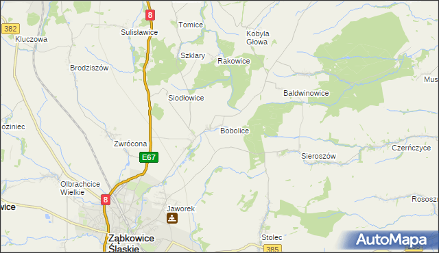 mapa Bobolice gmina Ząbkowice Śląskie, Bobolice gmina Ząbkowice Śląskie na mapie Targeo