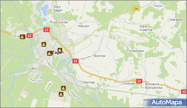 mapa Bożnów, Bożnów na mapie Targeo