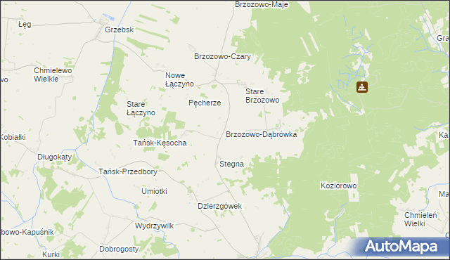 mapa Brzozowo-Dąbrówka, Brzozowo-Dąbrówka na mapie Targeo