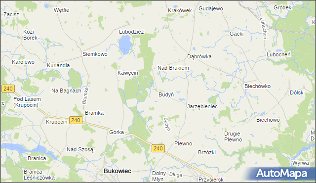 mapa Budyń, Budyń na mapie Targeo